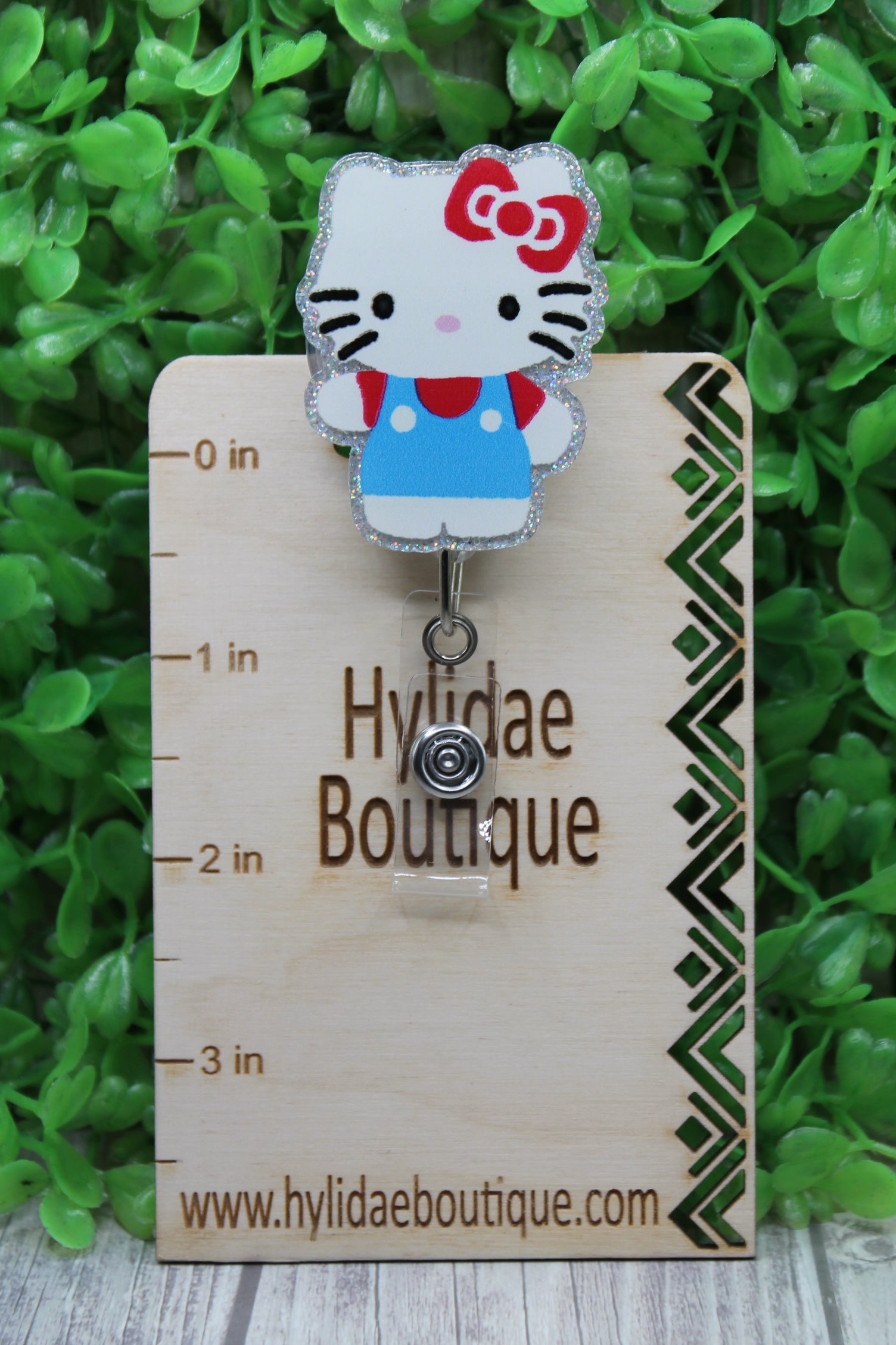 Blue Overalls Cat Badge/ID Holder Reel