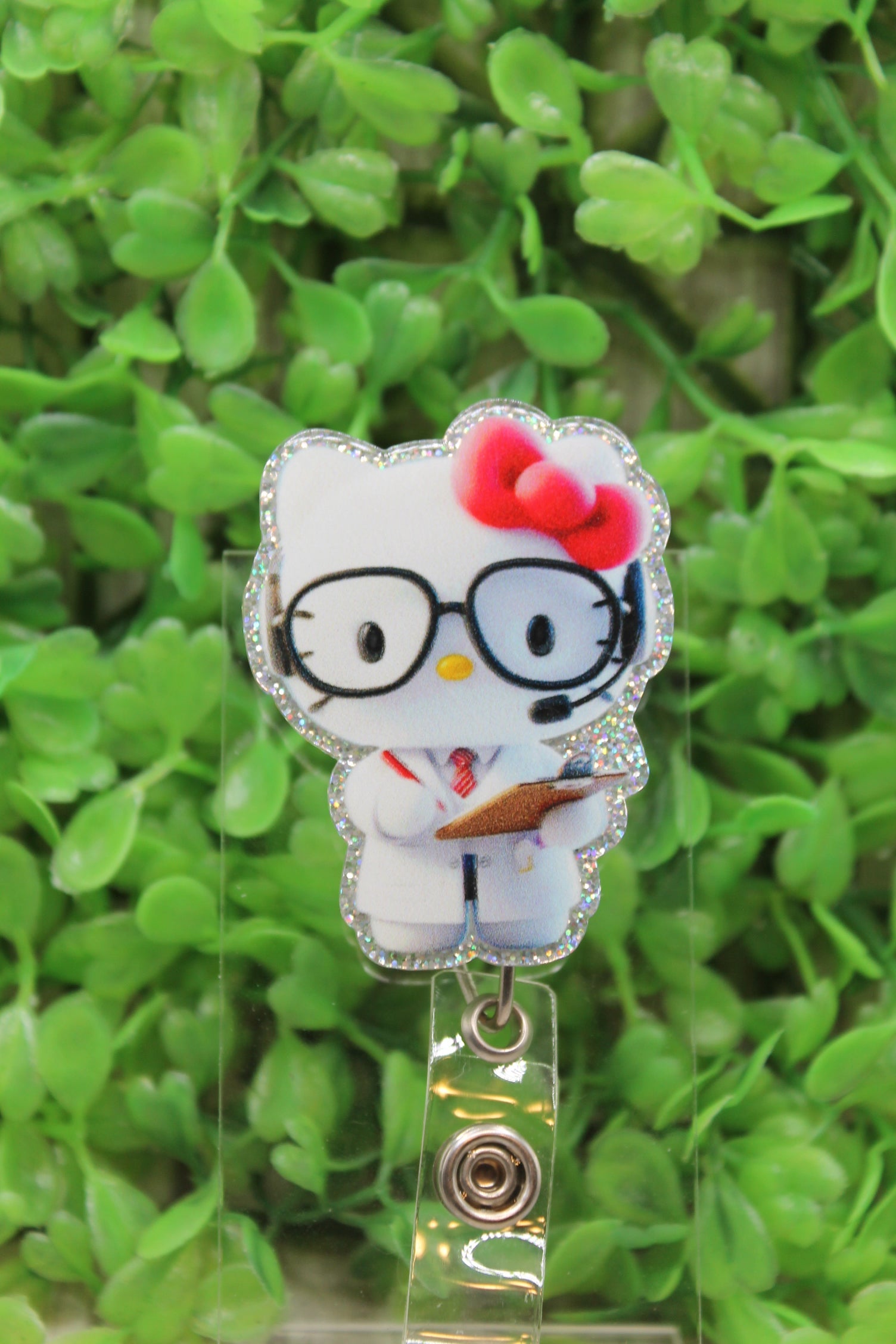 Doctor Nurse Medical Clipboard Cat Badge/ID Holder Reel