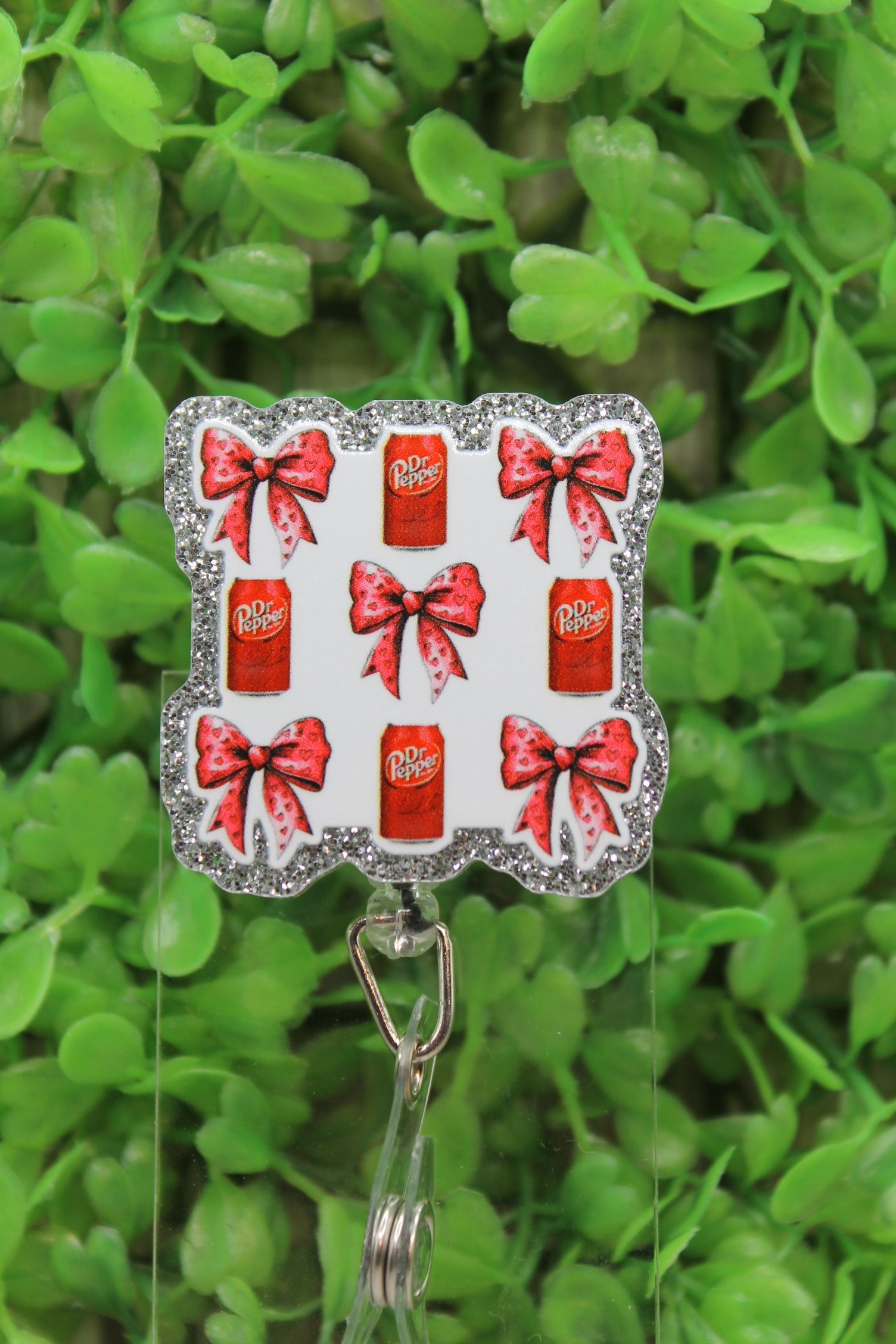 Bows & Dr Pepper Badge/ID Holder Reel