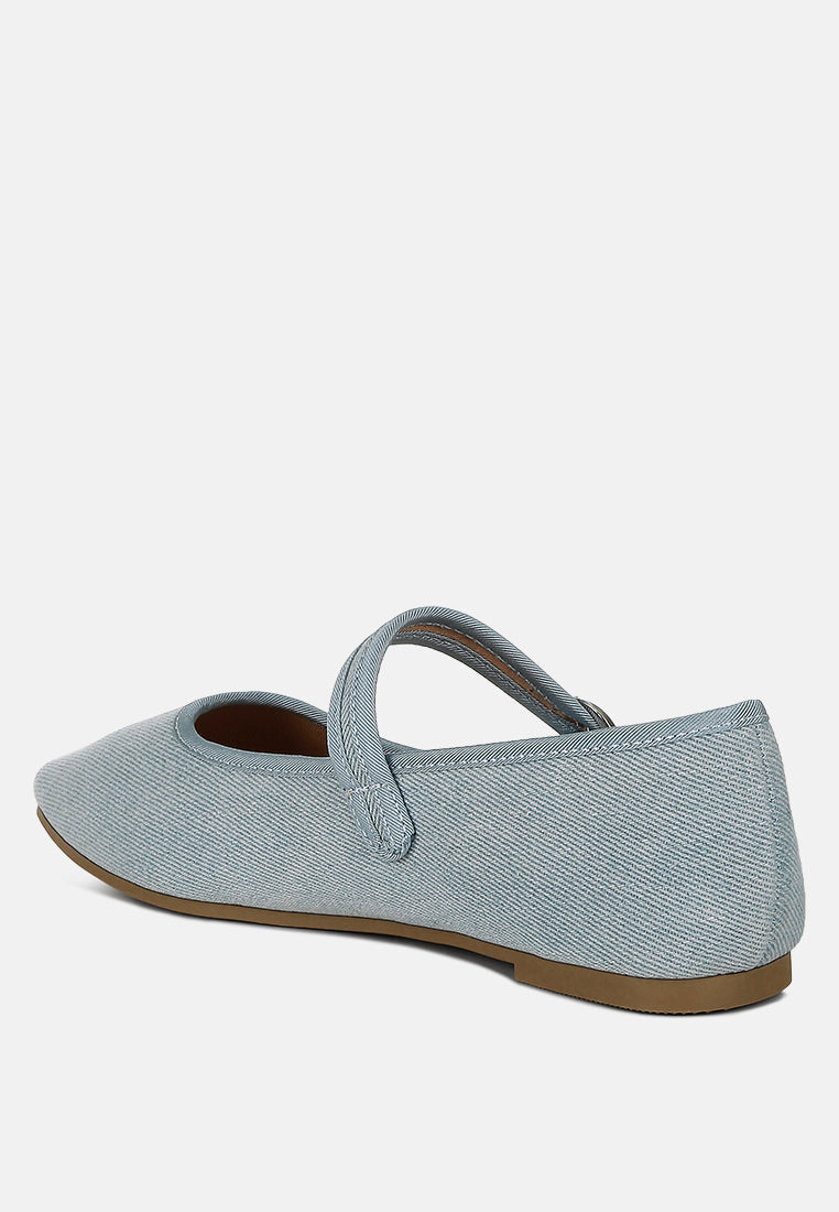 Iker Classic Denim Pin Buckle Ballerinas-2