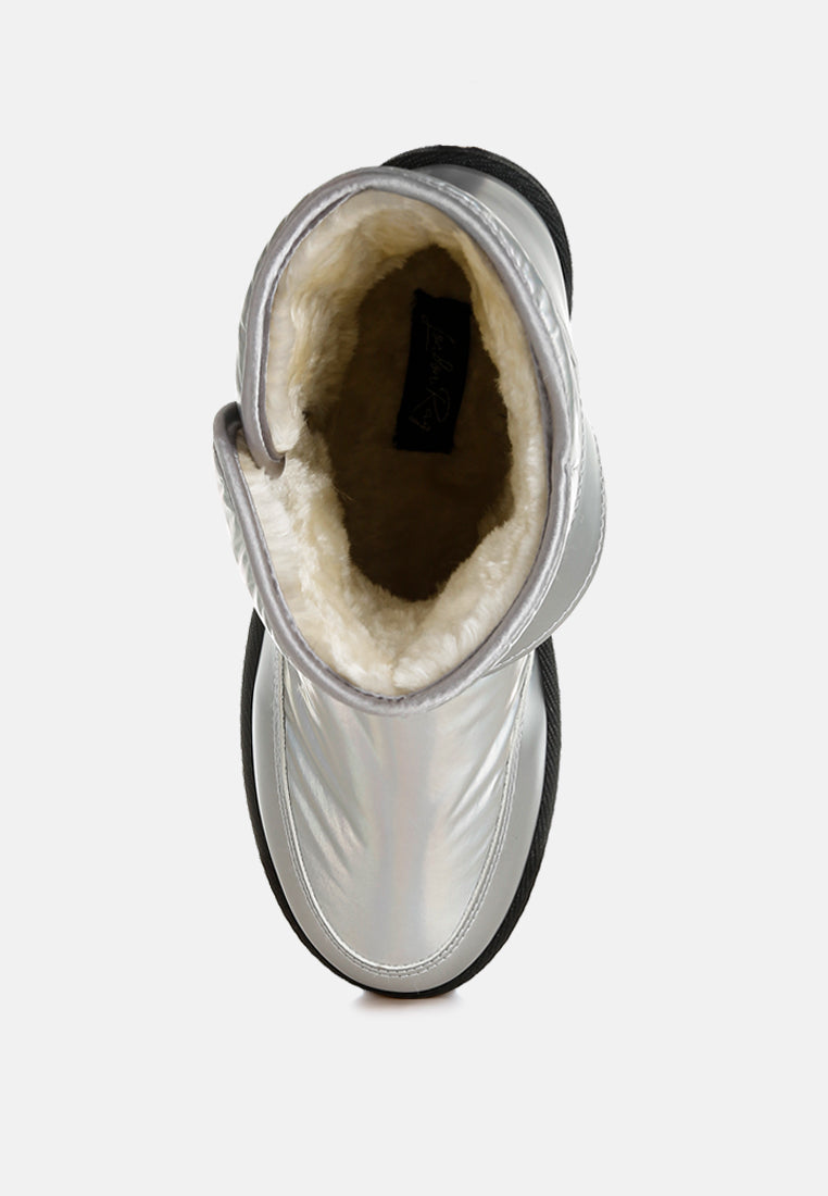 Jammy Buckle Strap Puffy Ankle Boots-4