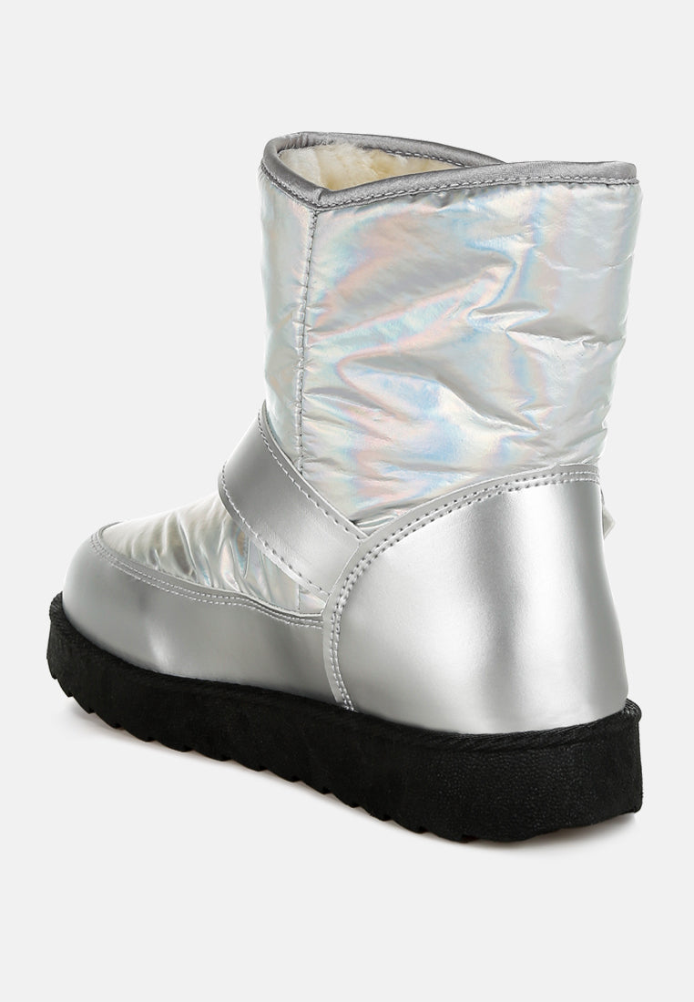 Jammy Buckle Strap Puffy Ankle Boots-3