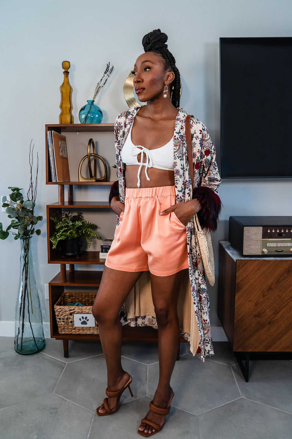 Apfel Faux Fur Koi Kimono