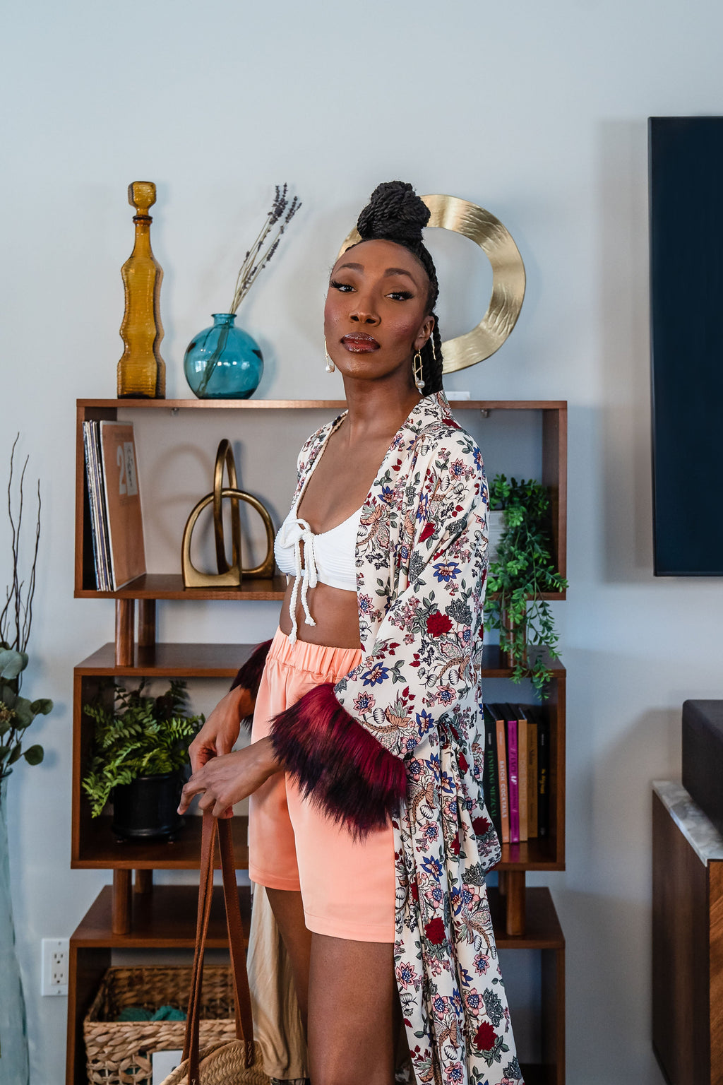 Apfel Faux Fur Koi Kimono