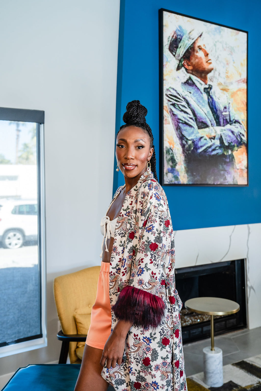 Apfel Faux Fur Koi Kimono