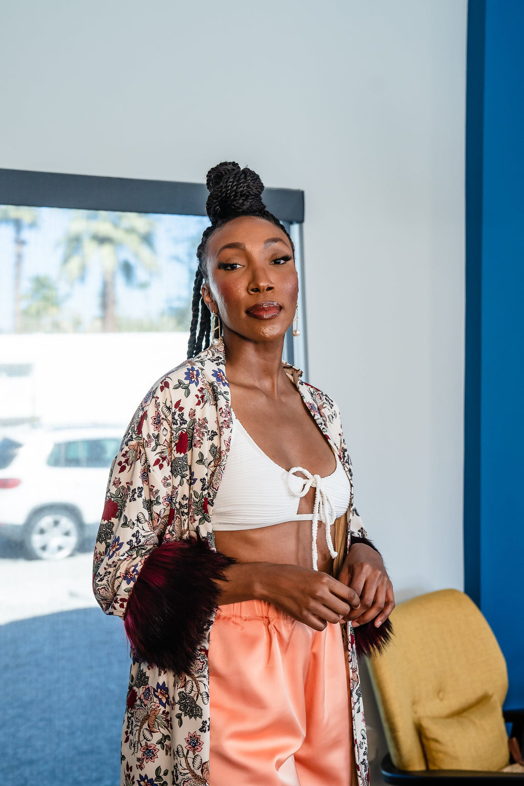 Apfel Faux Fur Koi Kimono