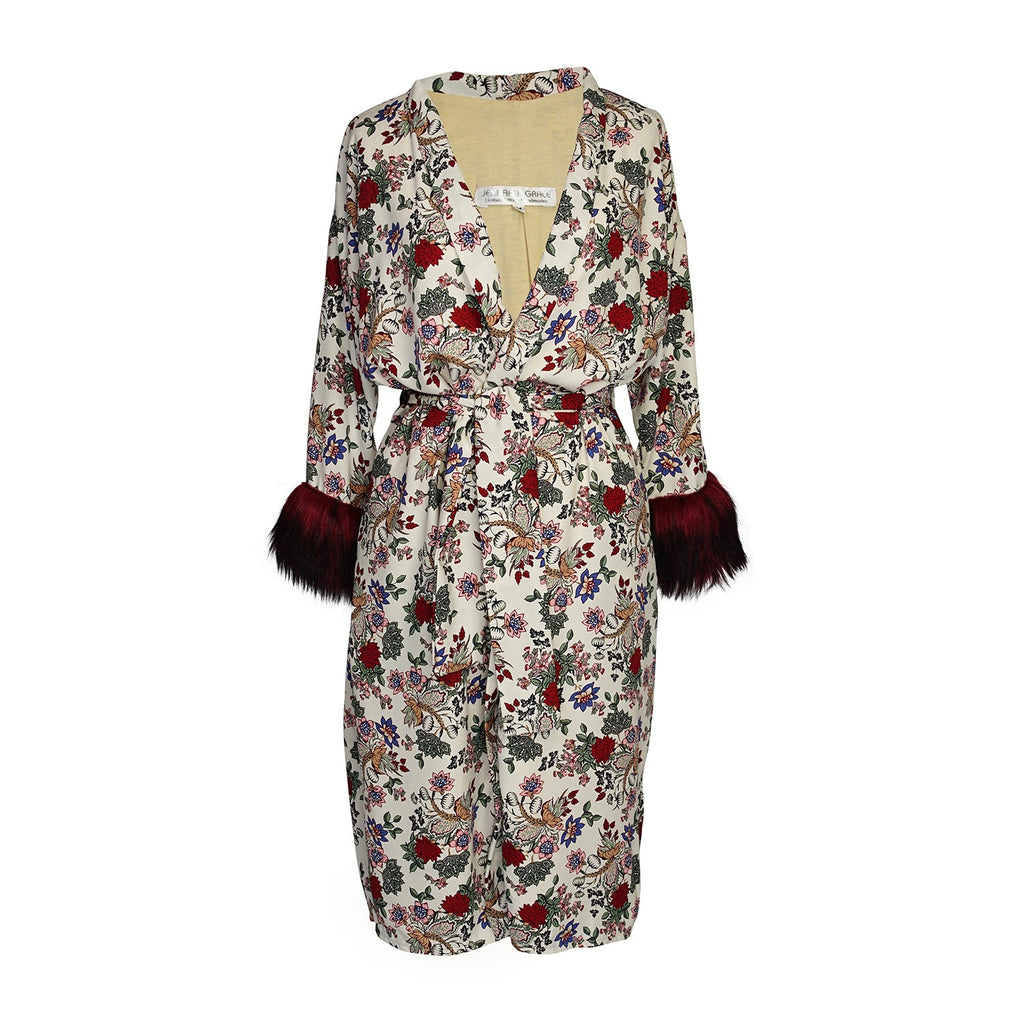 Apfel Faux Fur Koi Kimono