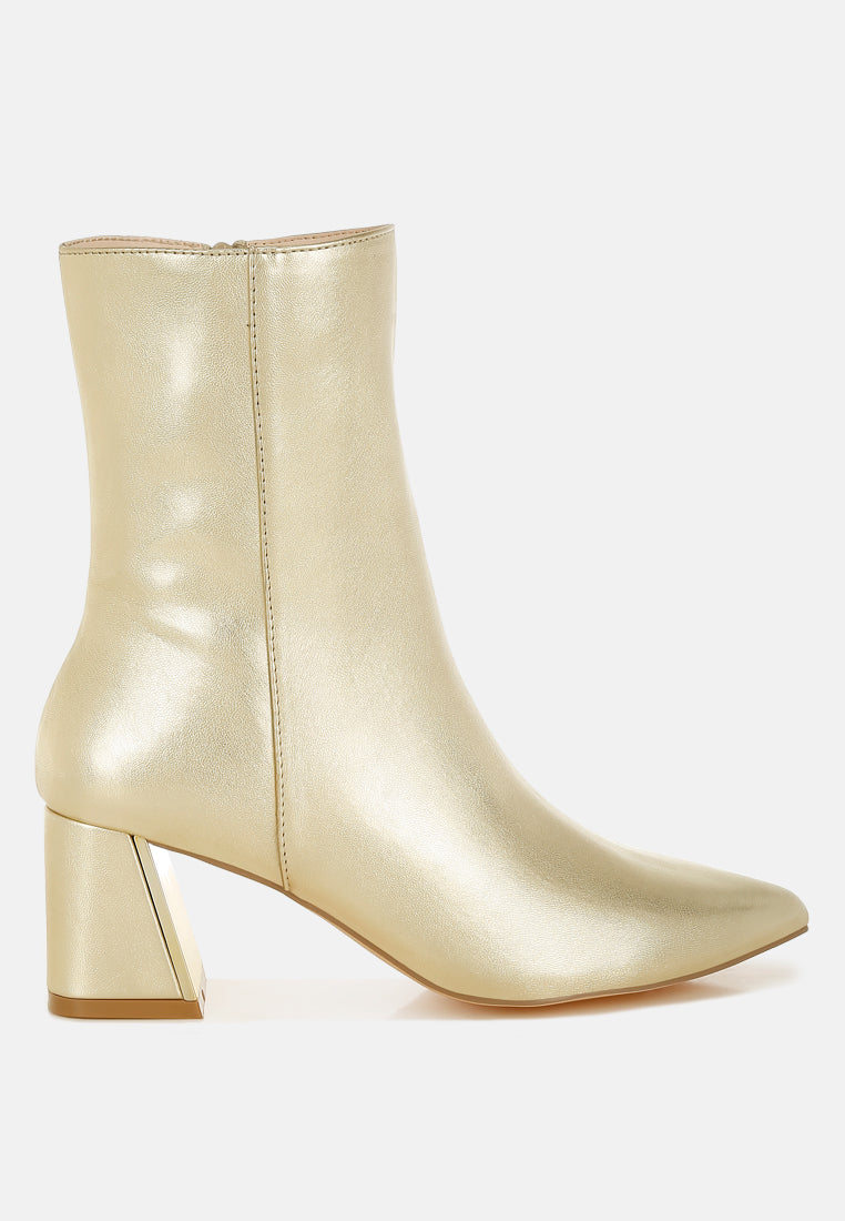 Kaira Metallic Accent Heel High Ankle Boots-6