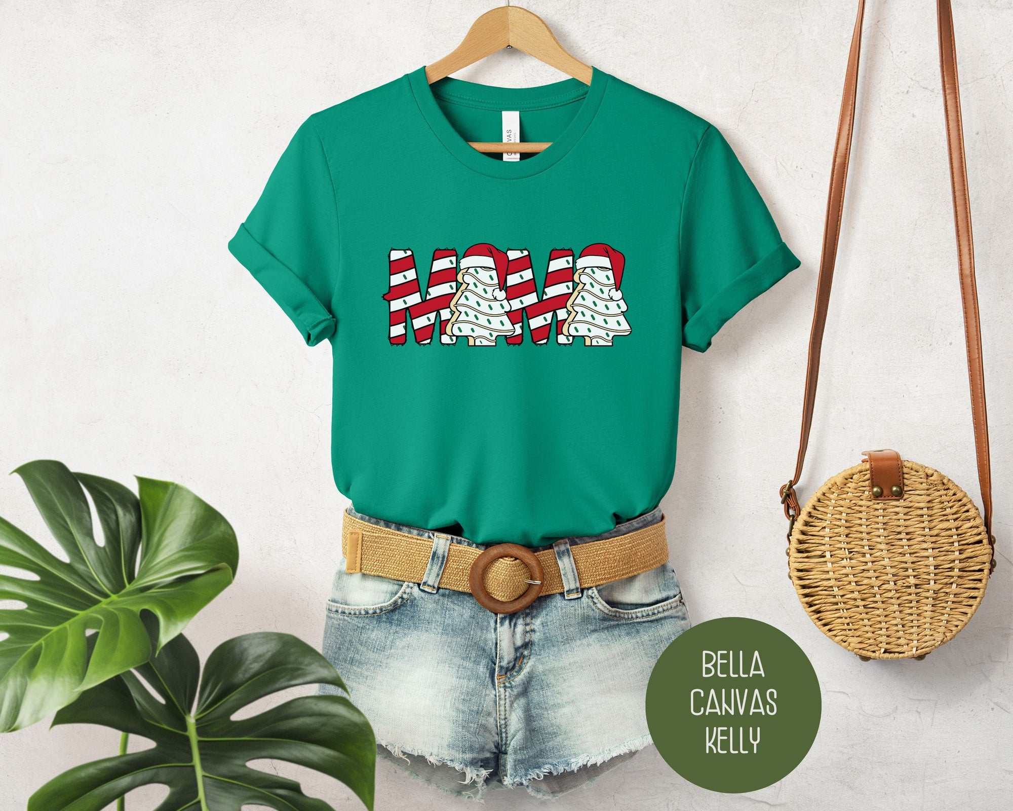 Mama Christmas Tree Cake Holiday Shirt-1