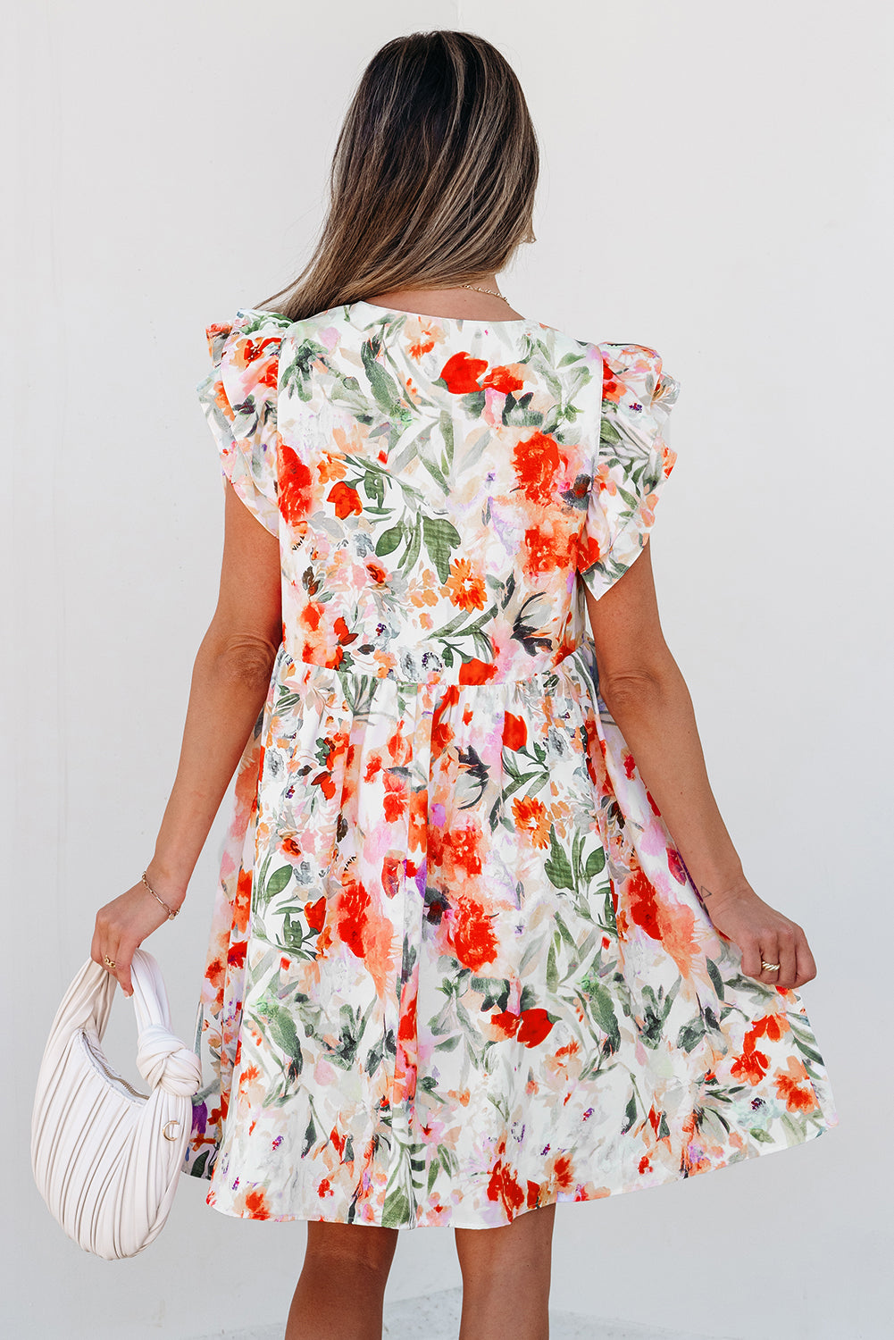 Salem Floral Ruffle Sleeve Dress-1