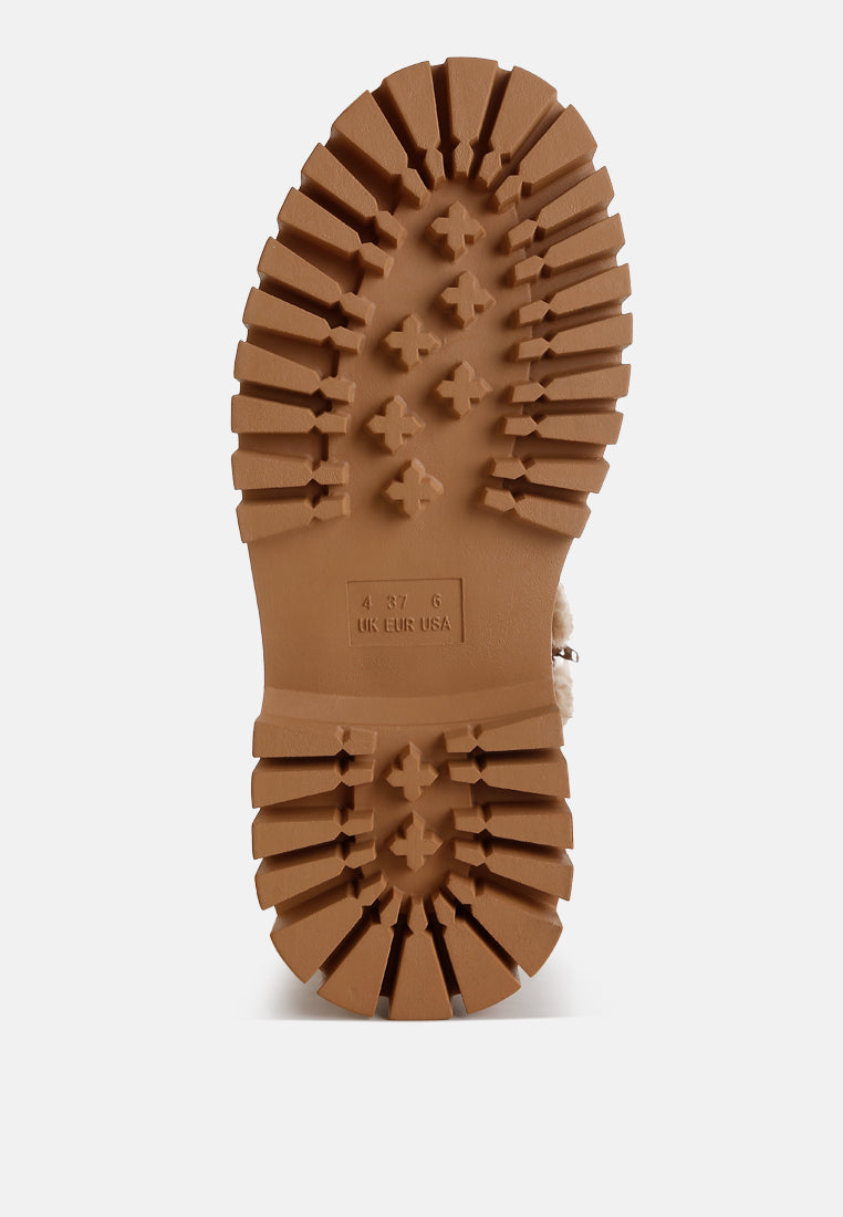 Lapland Fur Detail Calf Length Boots-4