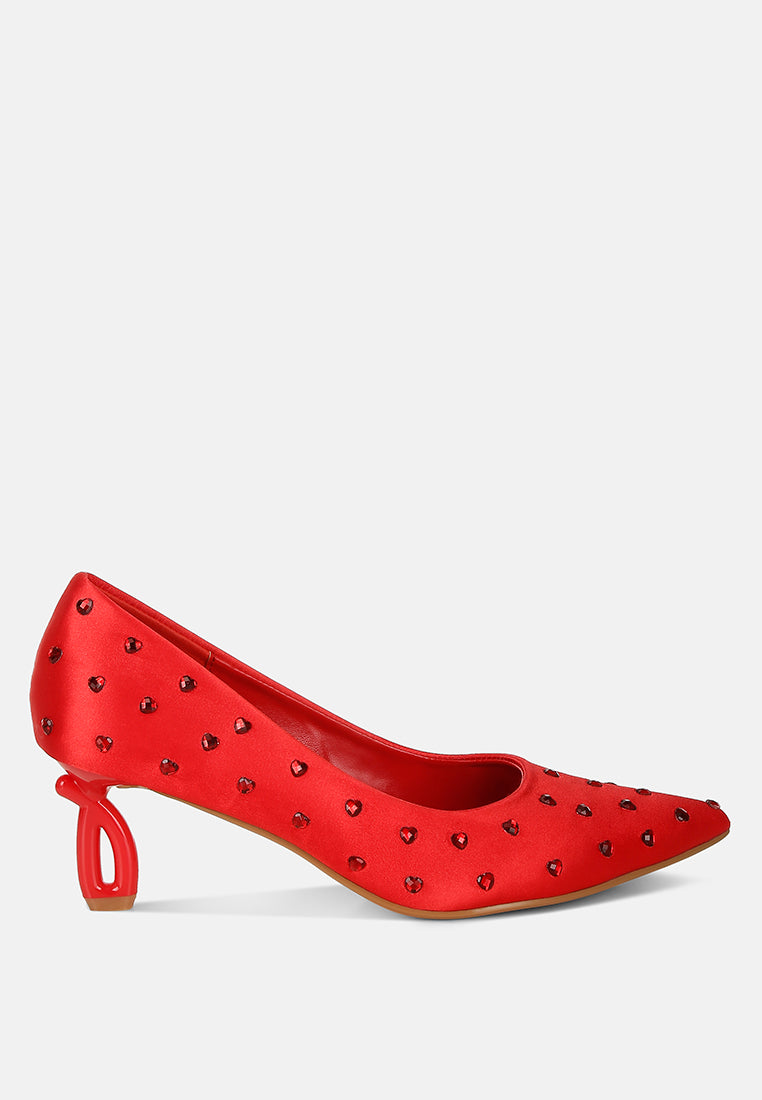 Madhara Heart-Shaped Rhinestones Pumps-5