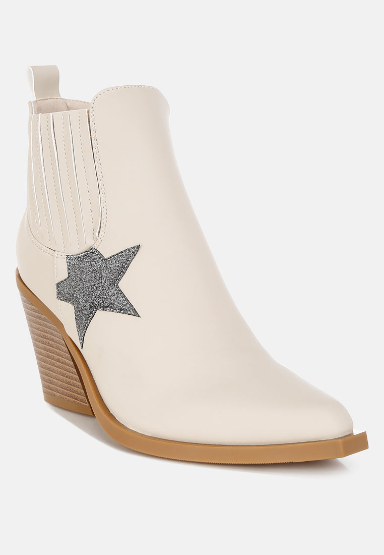 Melt Down Glitter Star Detail Chelsea Boots-2