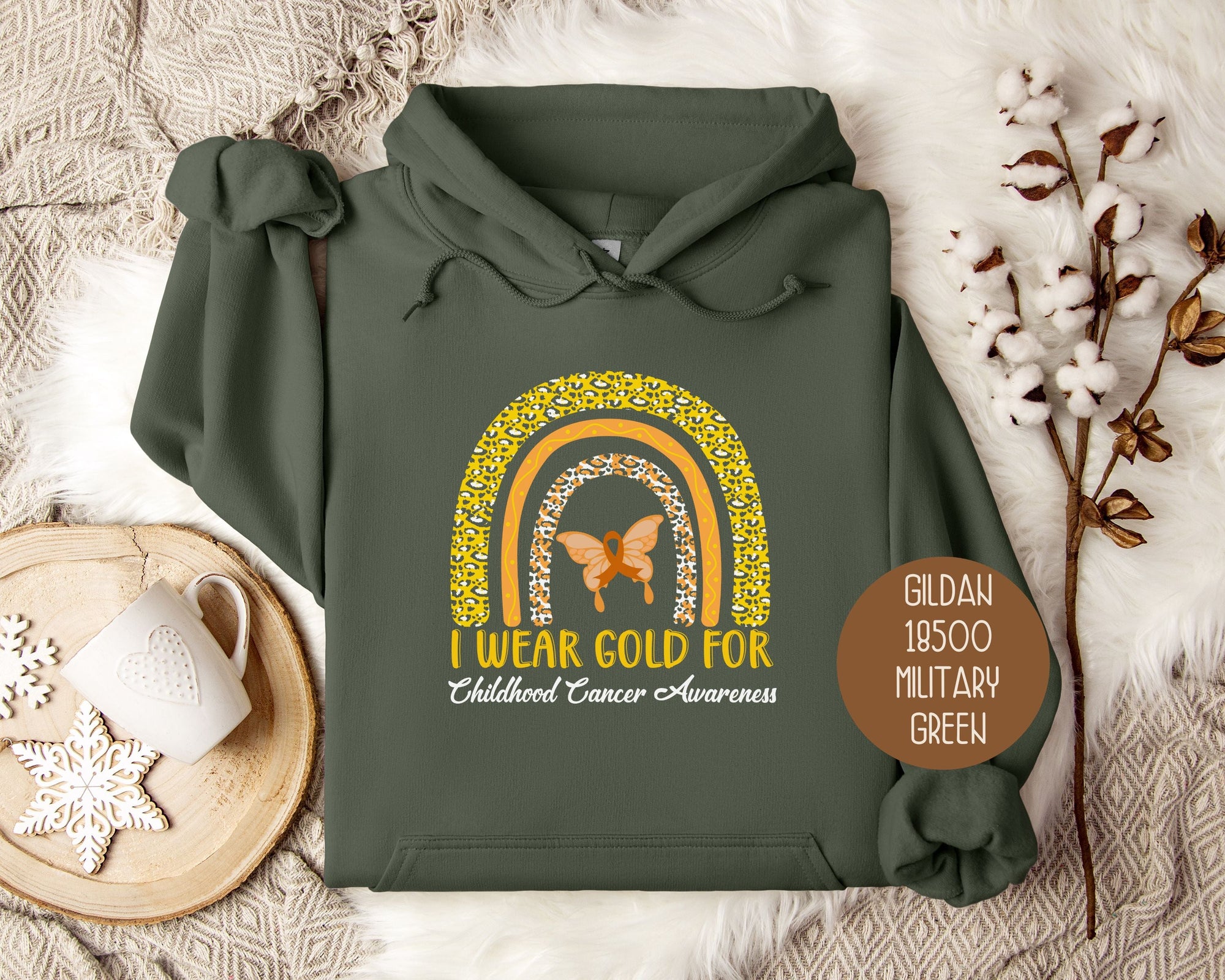 I Wear Gold In September for Childhood Cancer Awareness Month Hoodie-0