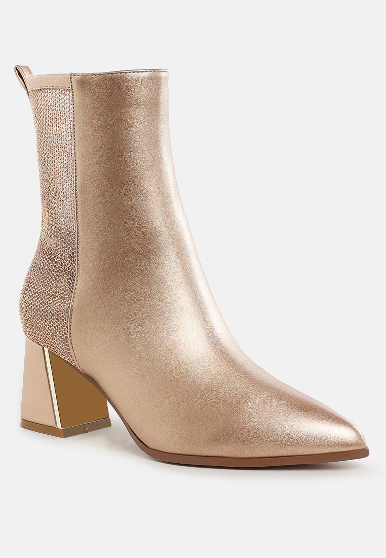 Mimosa Mesh Detail Pointy Ankle Boots-1