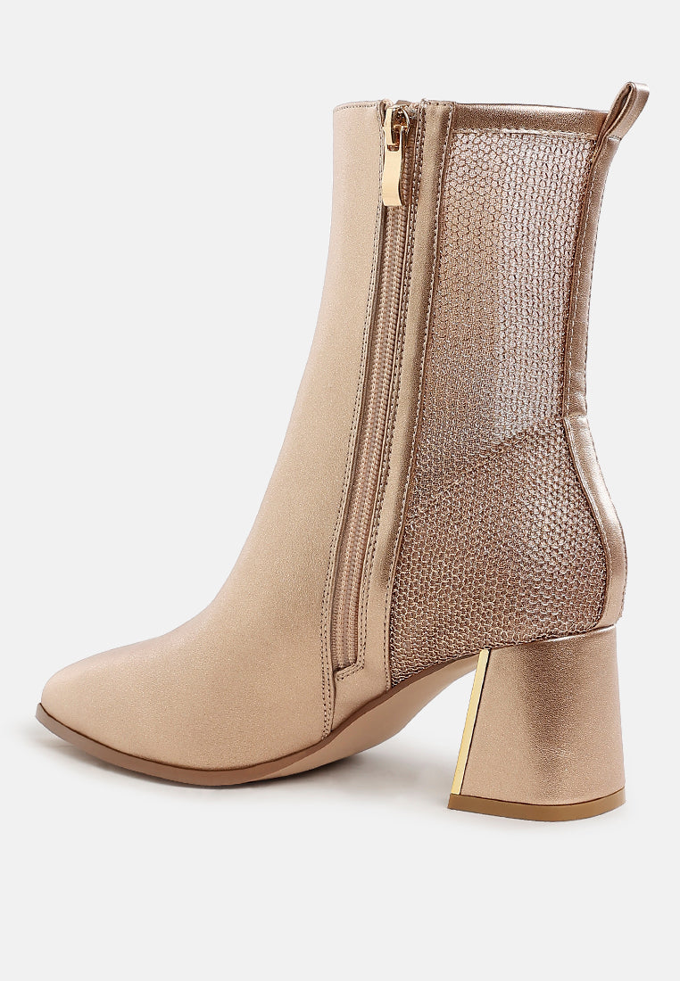 Mimosa Mesh Detail Pointy Ankle Boots-2