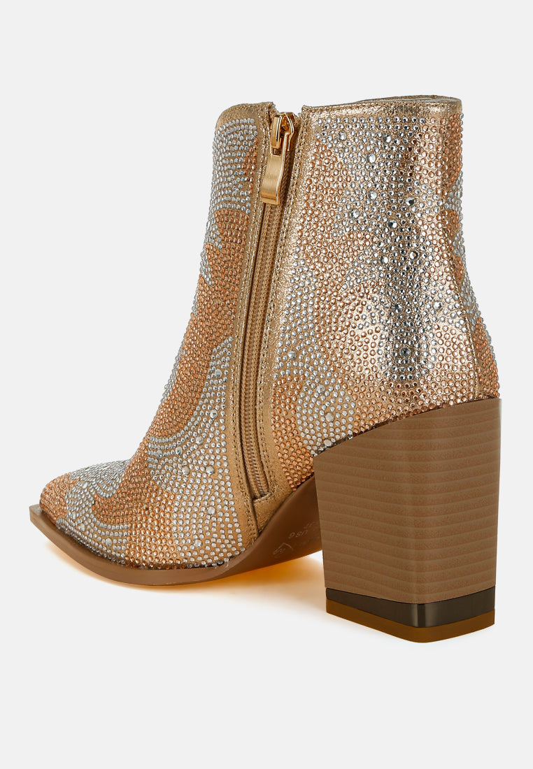 Mugler Rhinestones Embellished Ankle Boots-2