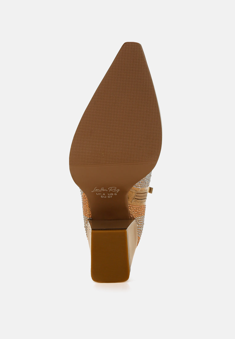 Mugler Rhinestones Embellished Ankle Boots-4