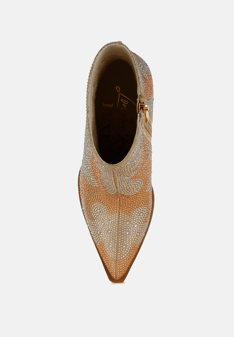 Mugler Rhinestones Embellished Ankle Boots-3