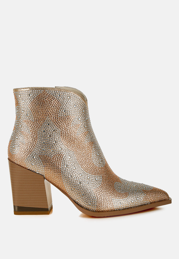 Mugler Rhinestones Embellished Ankle Boots-0