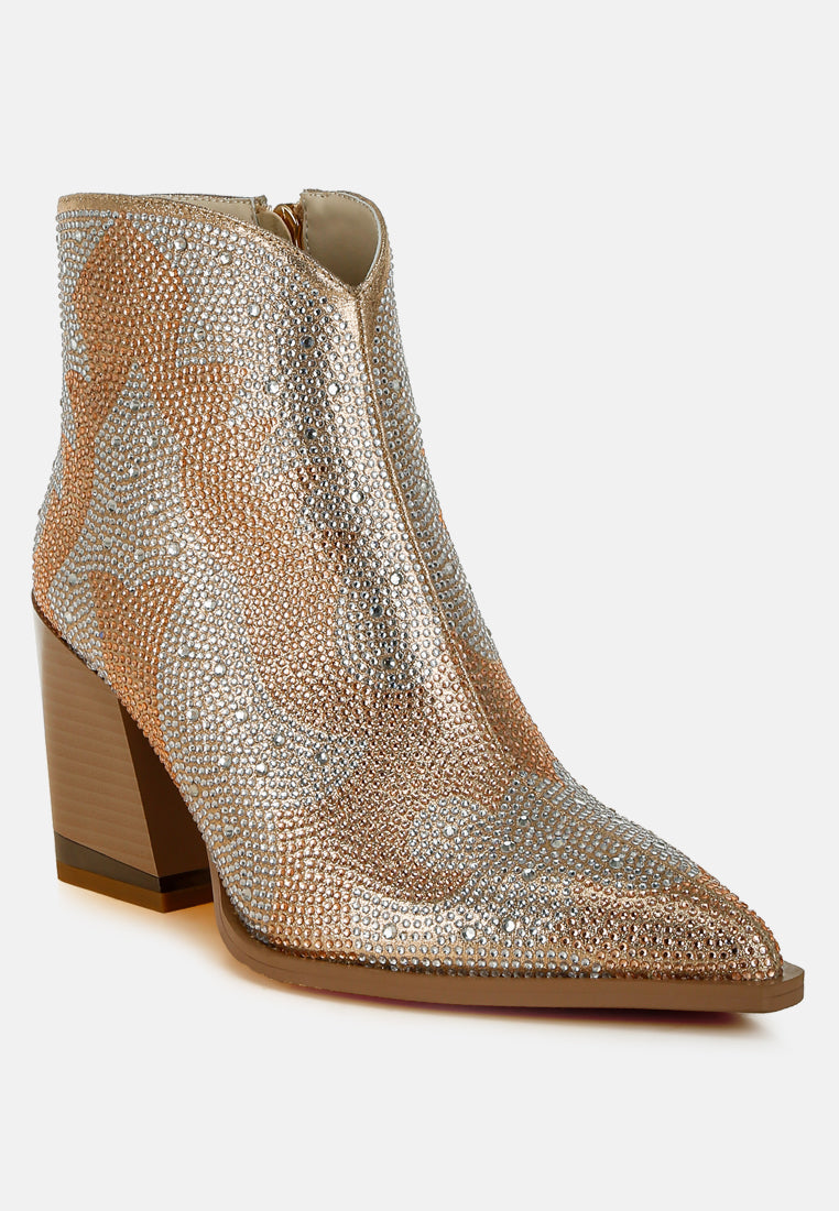 Mugler Rhinestones Embellished Ankle Boots-1