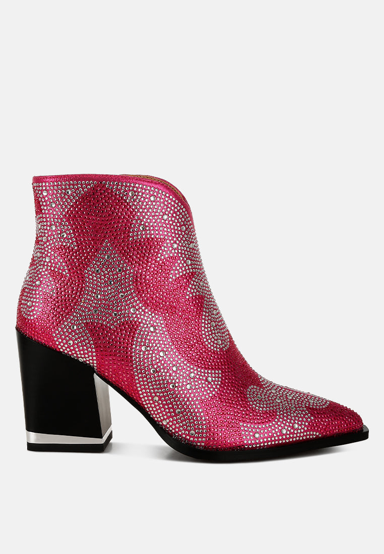 Mugler Rhinestones Embellished Ankle Boots-5