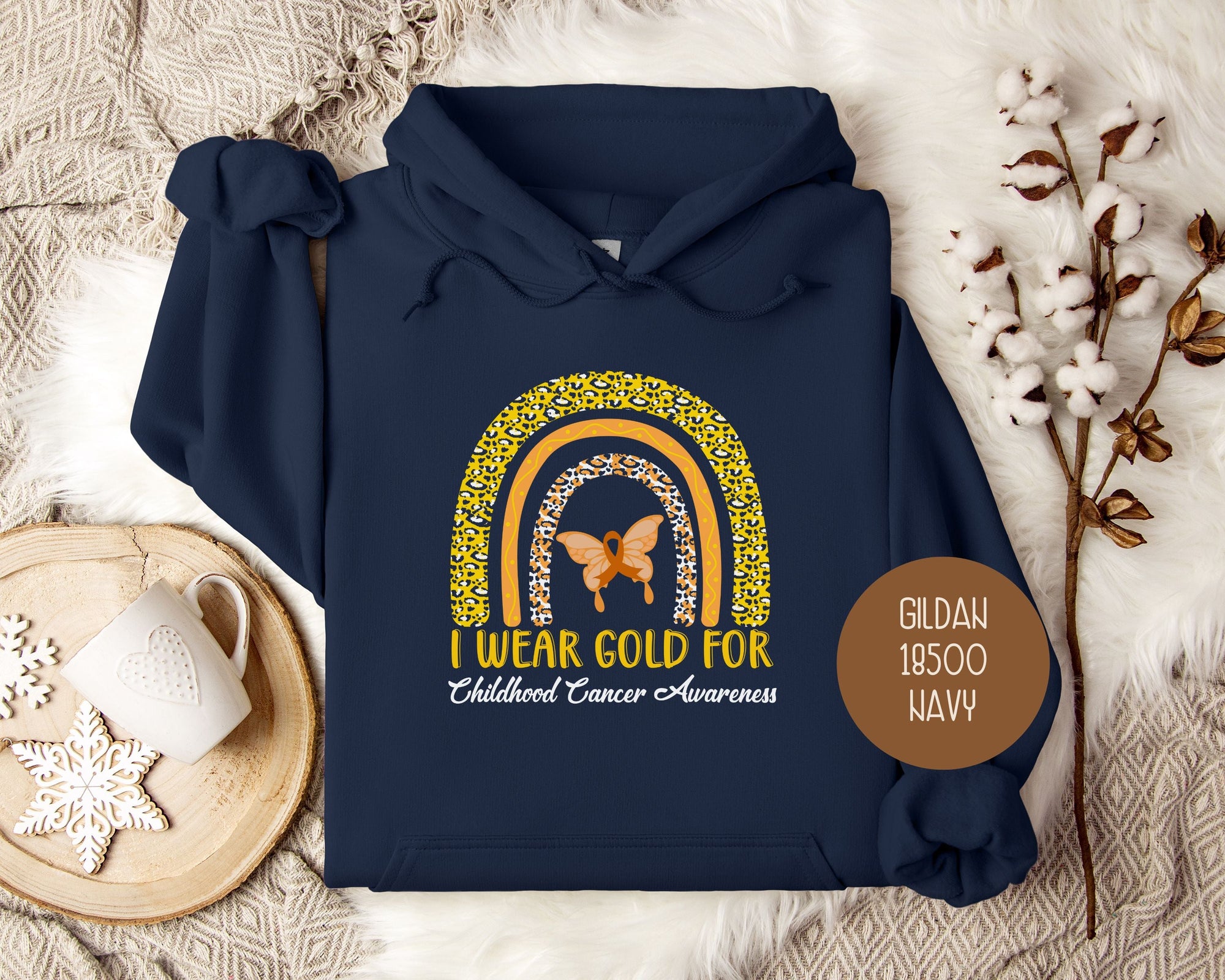 I Wear Gold In September for Childhood Cancer Awareness Month Hoodie-1