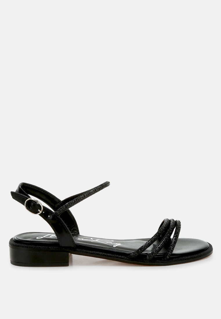 Nobbity Rhinestone Pearl Detail Flat Sandals-8