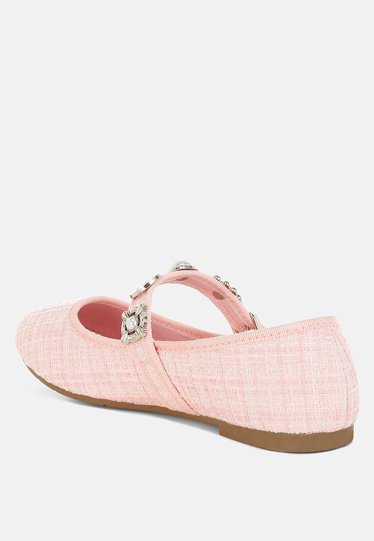 Noyama Charms Embellished Tweed Mary Janes-3