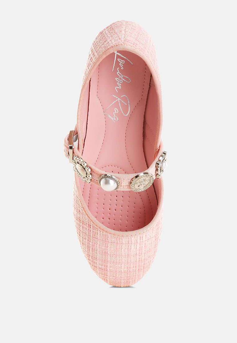Noyama Charms Embellished Tweed Mary Janes-4