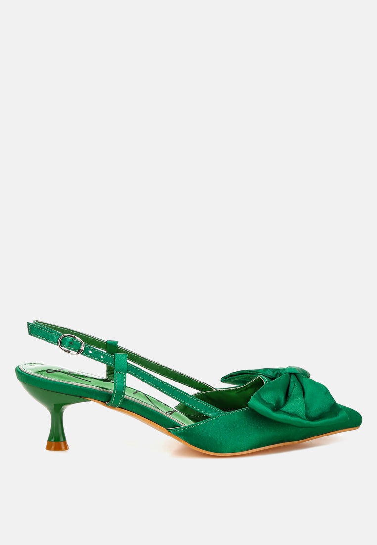 Okshak Satin Bow Slingback Sandals-5