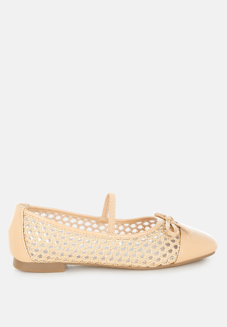 Omela Woven Bow Detail Ballerinas-5