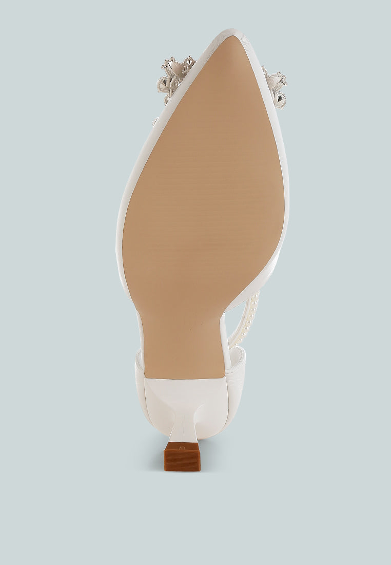 Onkana Diamante Brooch Kitten Heel Sandals-4