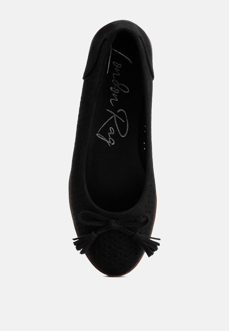 Pacer Perforated Leather Ballerinas-3