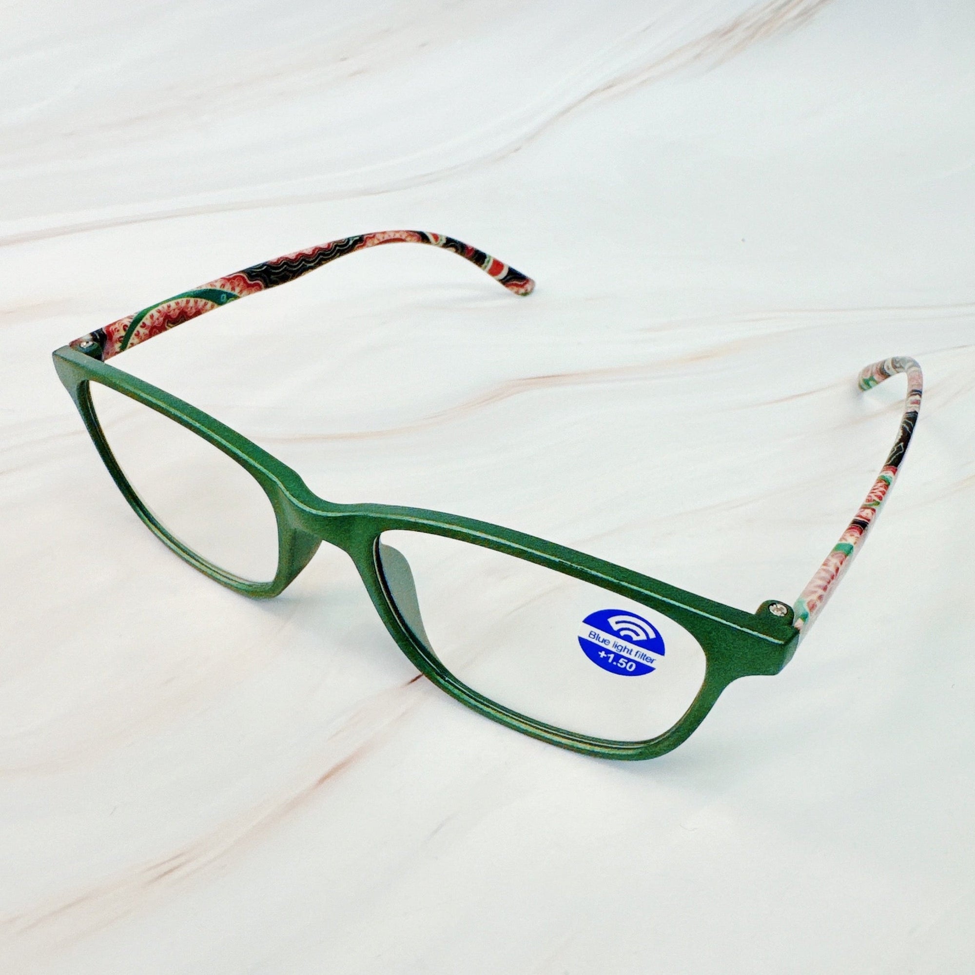 Paisley In Color Blue Light Reading Glasses-3