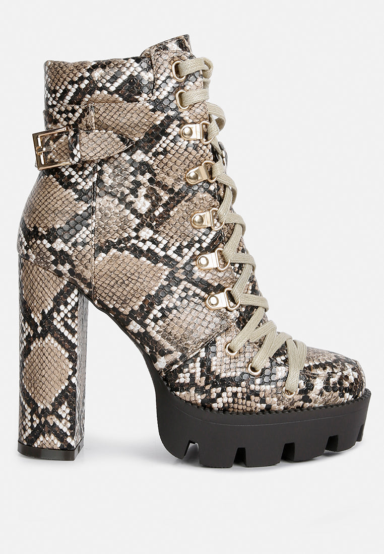 Palmetto Snake Skin Ankle Boots-5
