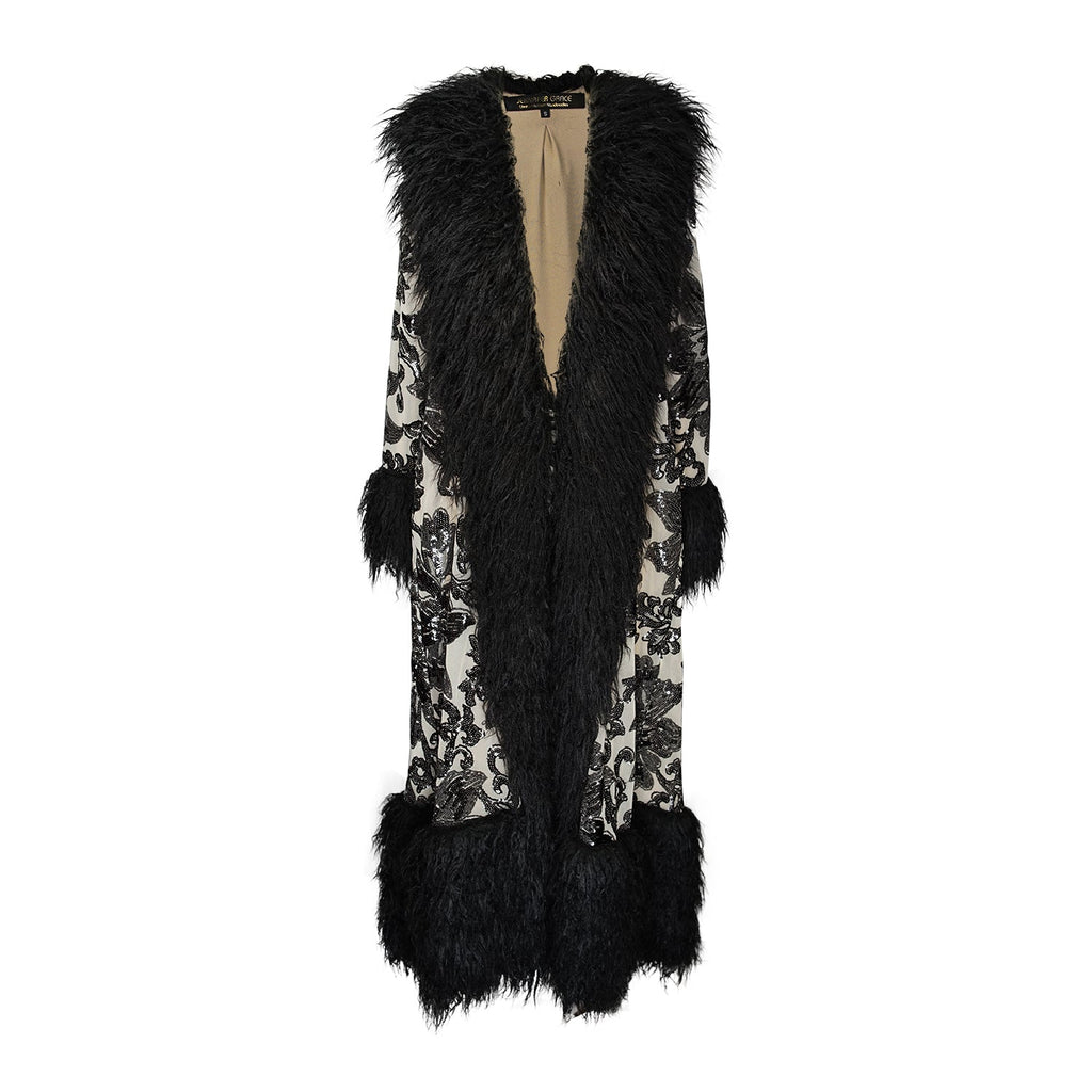 Penny Deluxe Charnelle Sequin Faux Fur Coat