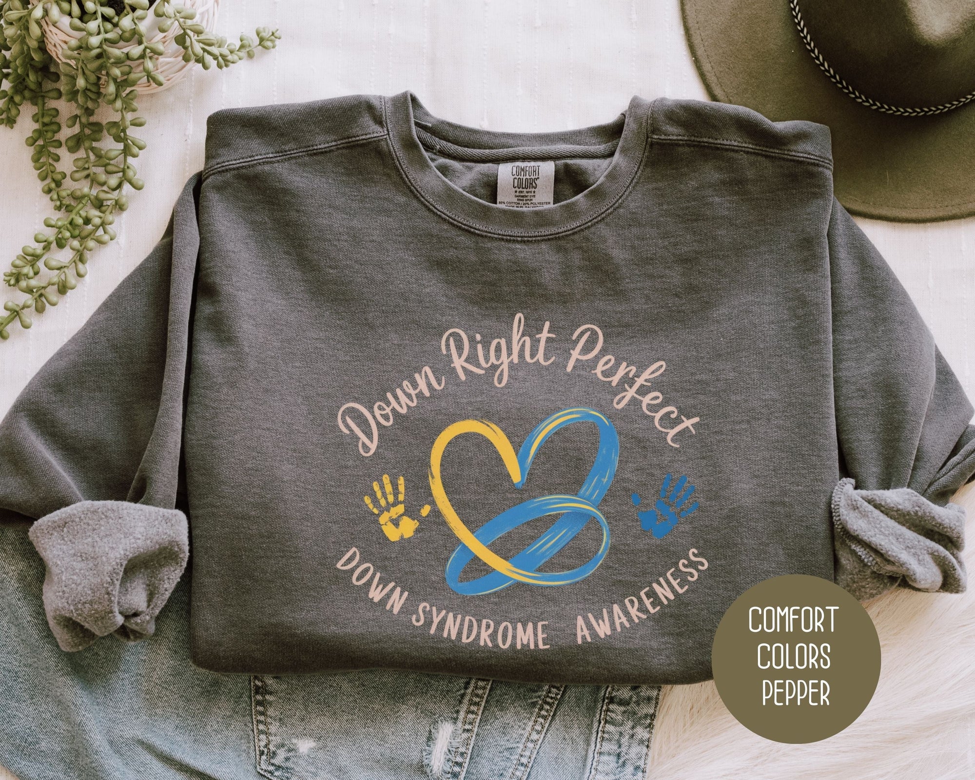 Down Right Perfect Comfort Colors Sweatshirt-2