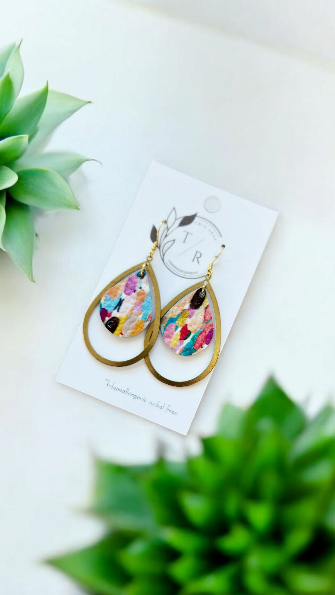 Delilah| Gold and leather teardrops