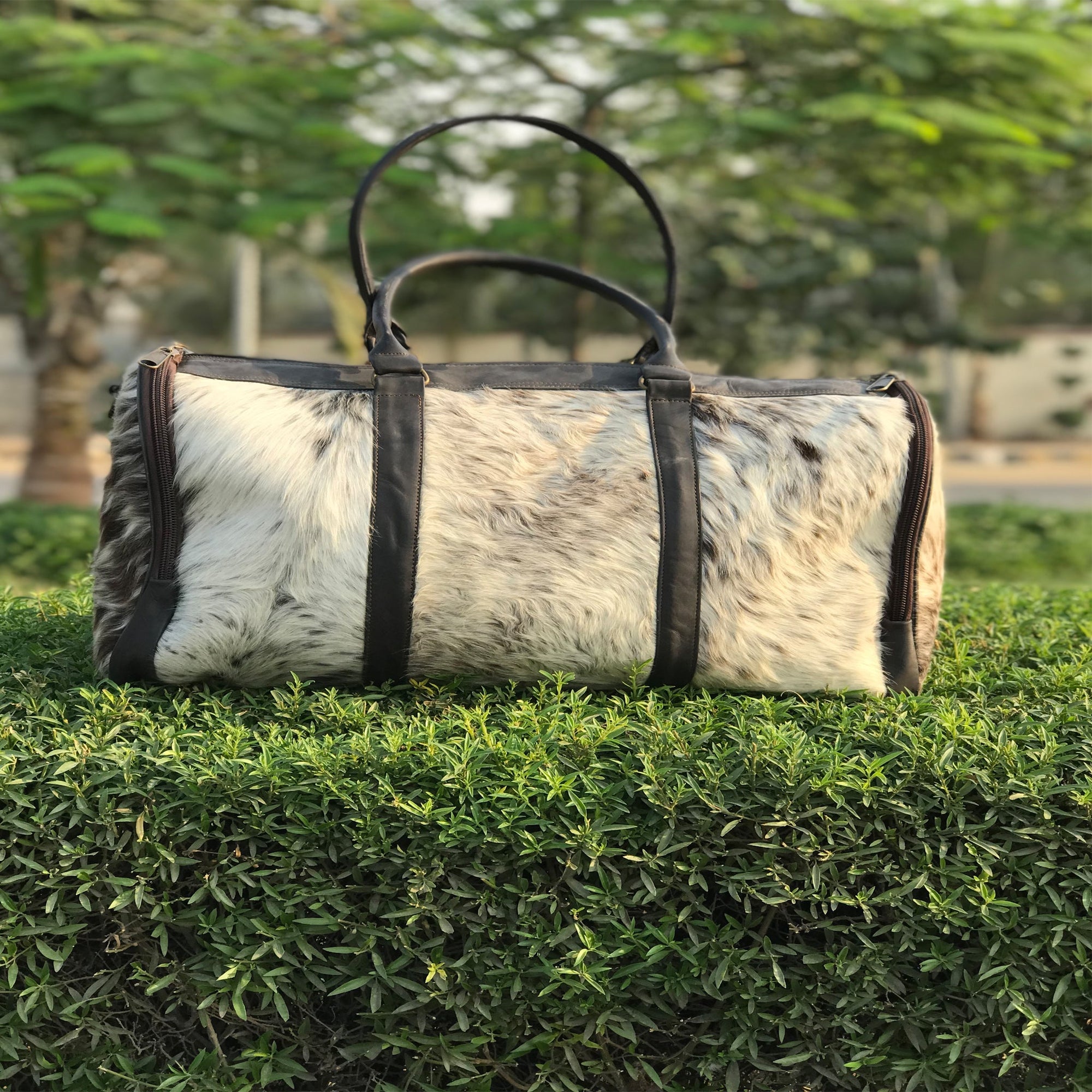 Authentic Cowhide Leather Duffel Bag, Medium Size,  Unforgettable Birthday or Anniversary Gift