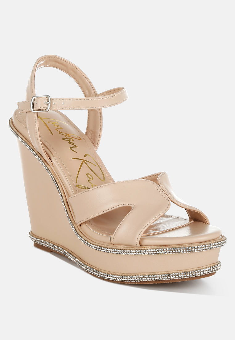 Regina Rhinestones Embellished Wedge Sandals-1