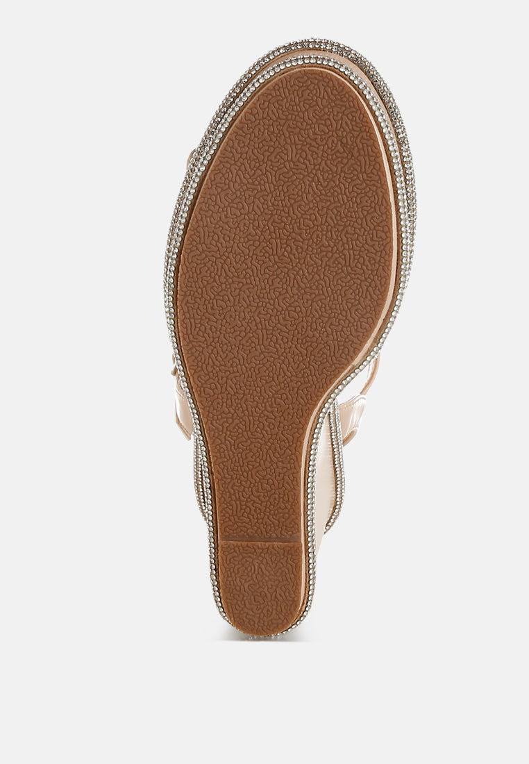 Regina Rhinestones Embellished Wedge Sandals-4