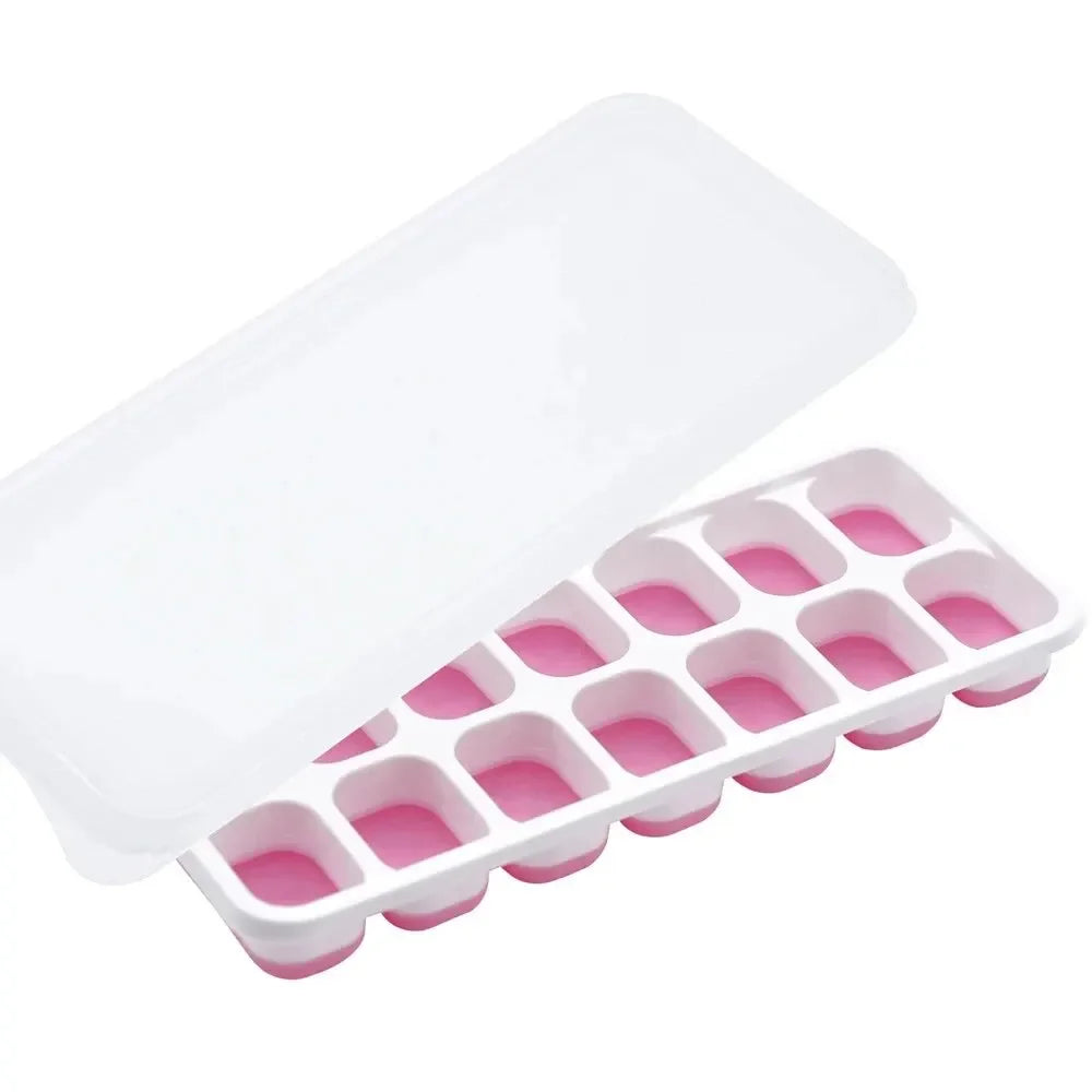 14-Grid Silicone Ice Cube Tray Mold, Non-Toxic & Durable for Bar & Drinks