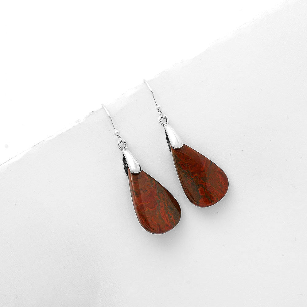 Natural Red Moss Agate Earrings E-1214 SDE66435-1