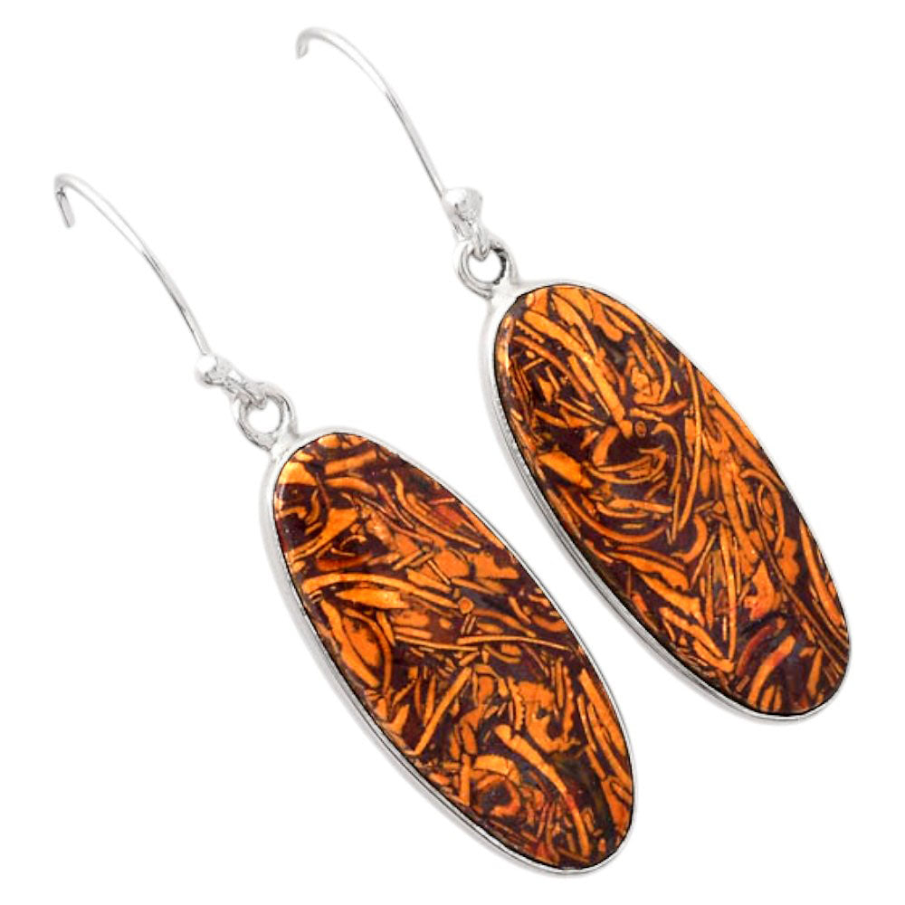 Natural Coquina Fossil Jasper India Earrings E-1001 SDE88222-1