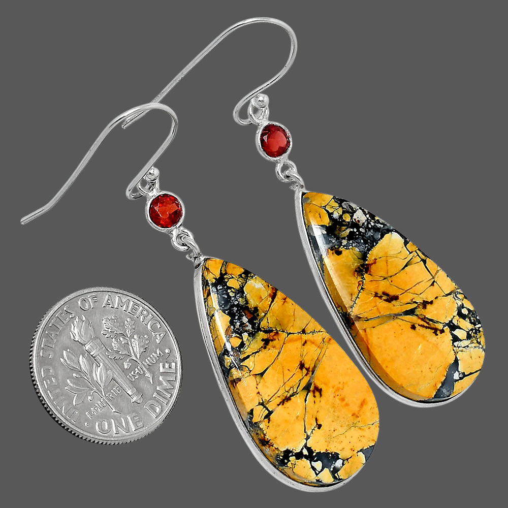Maligano Jasper - Indonesia & Garnet Earrings E-1002 SDE89806-2