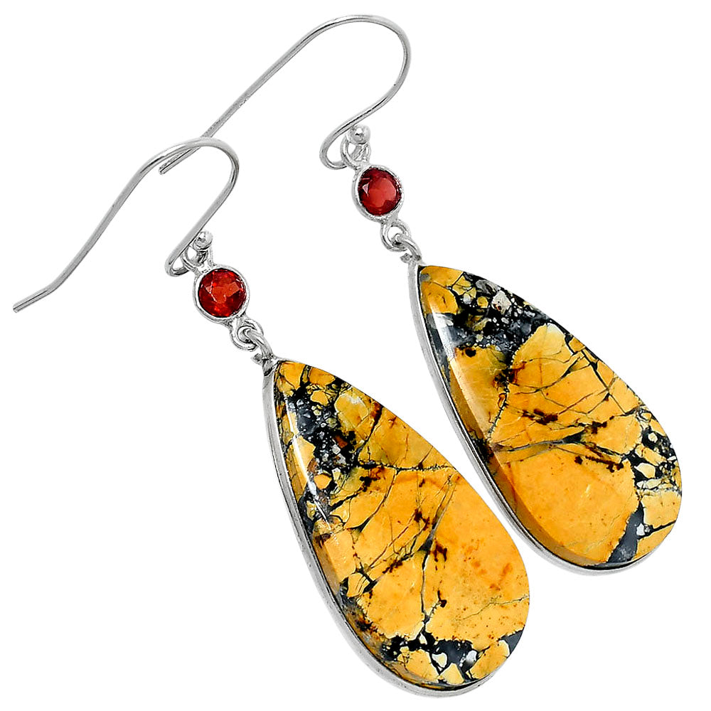 Maligano Jasper - Indonesia & Garnet Earrings E-1002 SDE89806-1