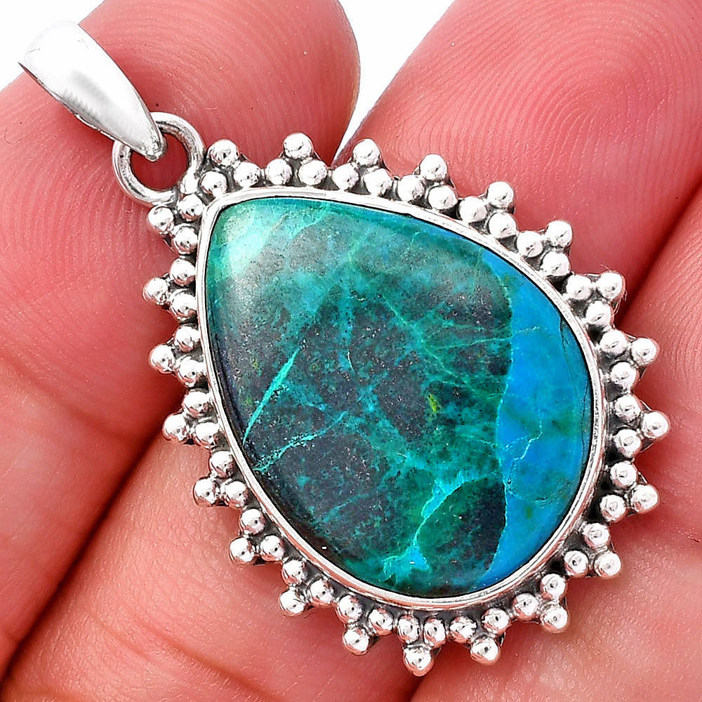 Natural Azurite Chrysocolla Pendant P-1066 SDP146148-0