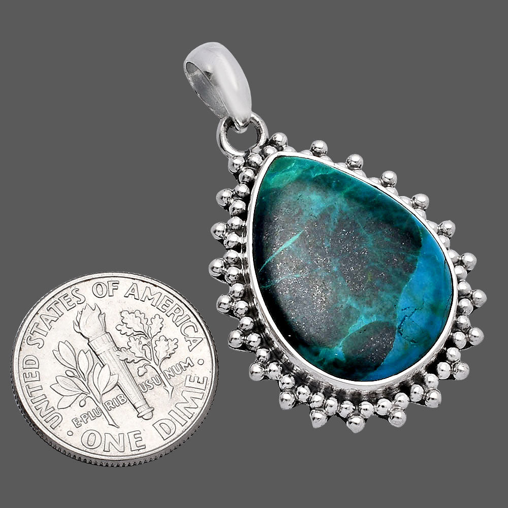 Natural Azurite Chrysocolla Pendant P-1066 SDP146148-2