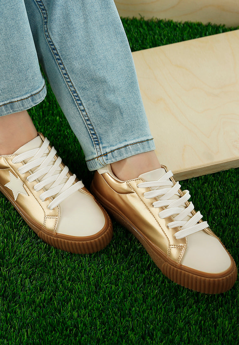 Jumping jacks Metallic Faux Leather Star Sneakers-1